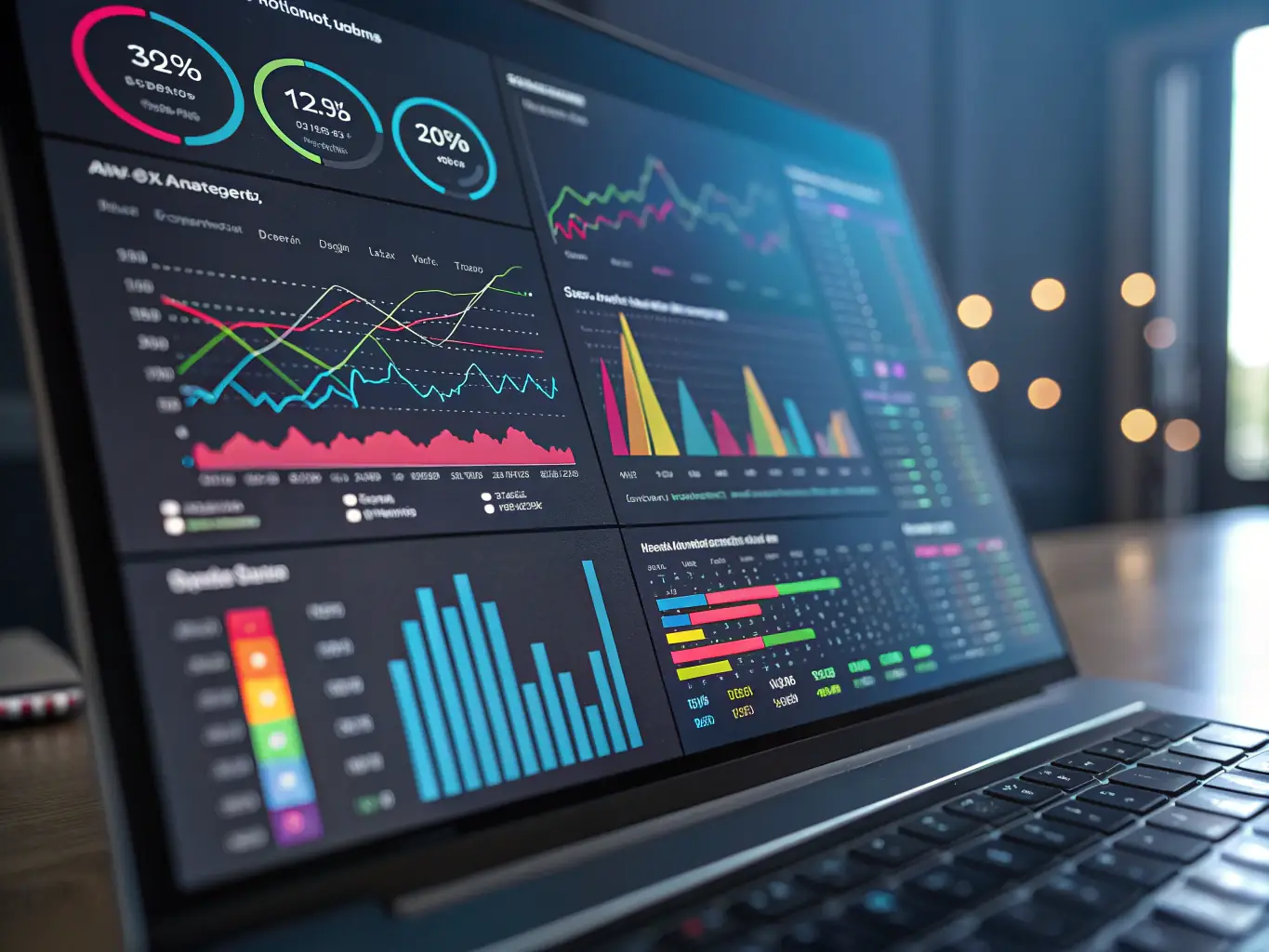 An image illustrating a dashboard displaying key performance indicators (KPIs) and real-time data analytics, highlighting the benefits of informed decision-making through an intranet.