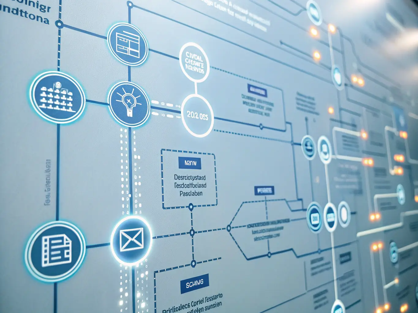 An image illustrating a Power Automate workflow, showing the automated flow of data between different applications and systems.