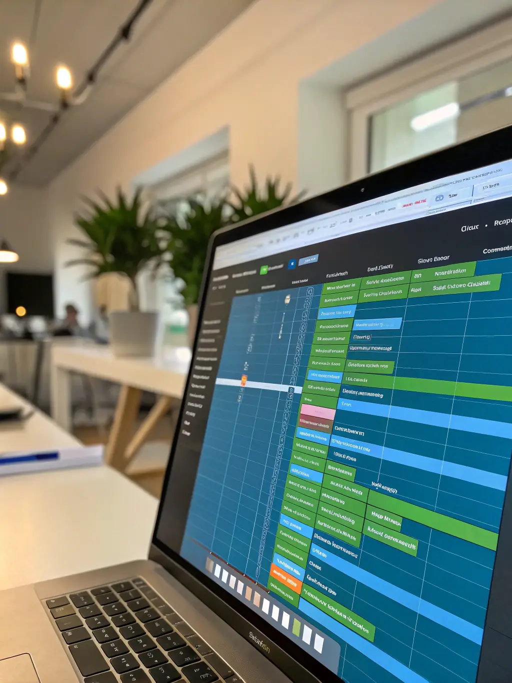 A before-and-after comparison showing a disorganized project timeline versus a well-structured timeline created with MS Project, illustrating the software's organizational capabilities.