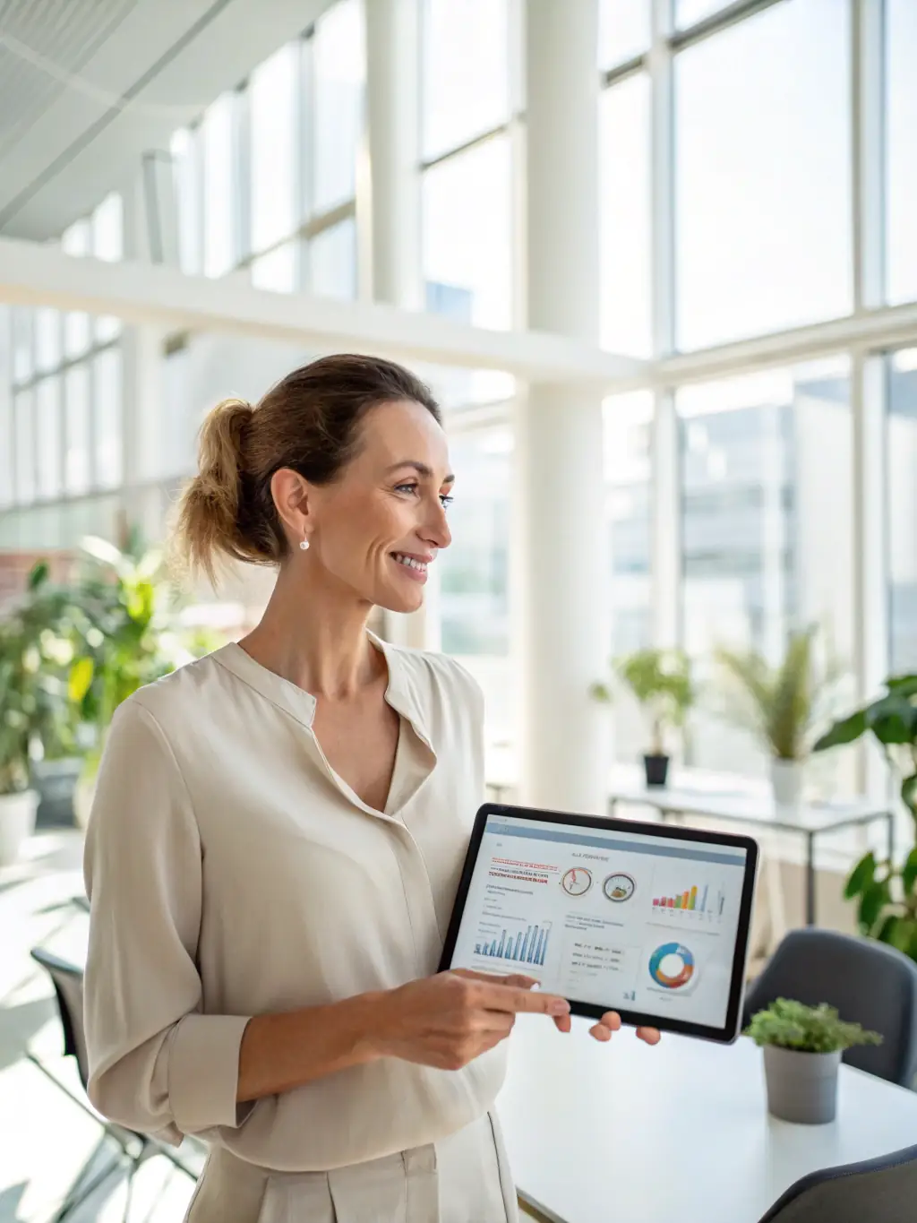 A project manager successfully using MS Project on a laptop, showcasing the software's interface and its application in real-world project scenarios.