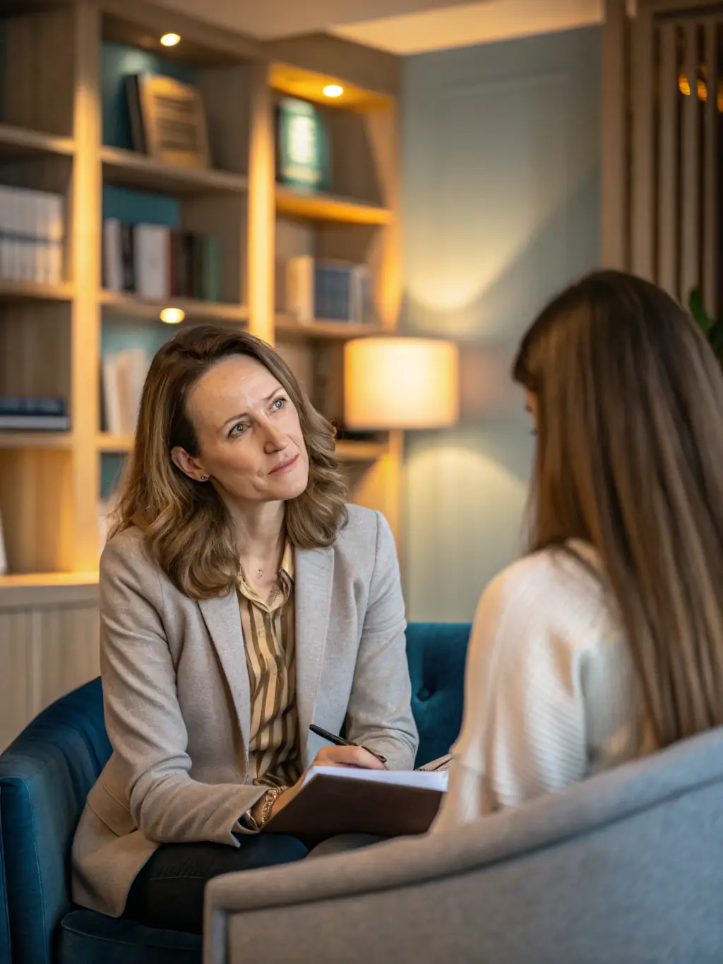 A consultant is providing one-on-one support to a client using MS Project, illustrating personalized consulting assistance.